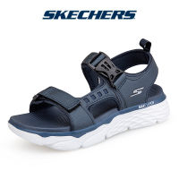 Skechers สเก็ตเชอร์ส รองเท้าแตะผู้ชาย Men Max Cushioning Essential Trendy  On-The-GO Sandals - 233601-NVY Contoured Goga Mat Footbed, Machine Washable, Max Cushioning, Natural Rocker Technology, Ultra Go