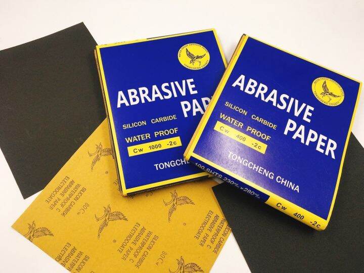 กระดาษทรายกันน้ำทรงสี่เหลี่ยม-จำหน่ายเป็นแพค-ชุด10-100แผ่น-ผิวกระดาษเป็นกระดาษกาวยางพาราคุณภาพดี