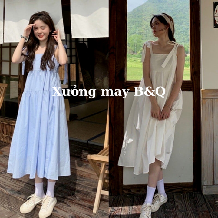 Đầm nữ ngắn tay chấm bi dáng rộng váy babydoll hoa nhí dáng dài đầm ulzzang  tiểu thư vintage nữ Saniee Clother  Shopee Việt Nam