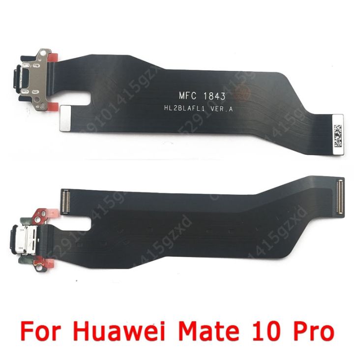 ชาร์จพอร์ต USB ดั้งเดิมสำหรับ Mate 10 Pro Mate10 10Pro PCB ตัวเชื่อมต่อแบบแท่นยืดหยุ่นชาร์จสายเคเบิลสำหรับเปลี่ยนชิ้นส่วนอะไหล่