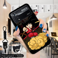 เคส PMP สำหรับ Xiaomi Poco X4 GT Poco X4 NFC Poco X4 Pro 5G (แหวนใส่นิ้ว + สายคล้อง) Dragon ซุนโกคู Goku เคสมือถือกันกระแทกโทรศัพท์ป้องกัน TPU ซิลิโคนนิ่ม