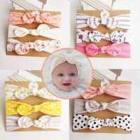 3pcs/set Baby Headband Girls Hair Accessories Cotton Rabbit Ear Turban Bow Elastic Hairband Baby Princess Gifts