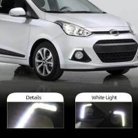 Car Flashing 1Pair Car LED Day Light DRL Daytime Running Light Driving Fog Lamp For Hyundai I10 2013 2014 2015 2016 Car Styling