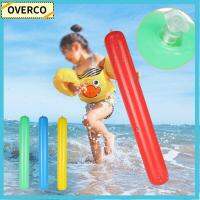 OVERCO 4Pcs ของใหม่ สำหรับชายหาดสระว่ายน้ำ ของเล่นเกมน้ำกลางแจ้ง ก๋วยเตี๋ยวว่ายน้ำพีวีซี แท่งพองสระว่ายน้ำ ก๋วยเตี๋ยวสระว่ายน้ำ ผู้ใหญ่เด็กลอย