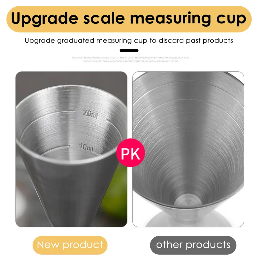 1pc Stainless Steel Measuring Cup With 3 Scale Lines: Ounce, Cup