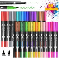 36 24 12 Colour Double Felt Tip Pens Watercolour Marker PensArt Colouring Pens Fine Tip Brush Markers for Adult Student Drawing