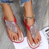 ?◆ The new summer sandals female glass diamond big yards of wedges