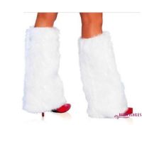 TME-3Color เซ็กซี่ Faux ขาอุ่นอุ่น Rave Fluffies เลดี้ Boot Cover Santa Christmas