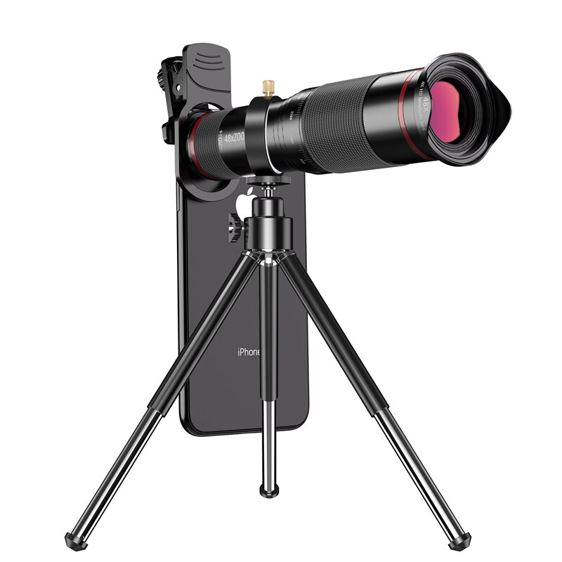 Monocular Telescope HD Cell Phone Lens Telephoto Lens Telescope Adapter Shutter for iPhone 