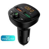 Qc 3.0 Dual Usb Fast Charger Car Kit Tf Card Adapter แฮนด์ฟรีบลูทูธ5.0 Fm Transmitter Mp3 Player