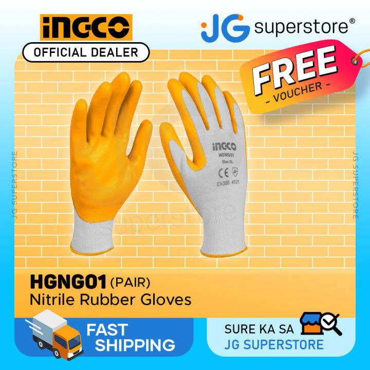 INGCO Nitrile Oil Resistant Rubber Gloves (XL) HGNG01 JG Superstore