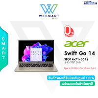 [0% 10 เดือน]Special Edition-Sunshiny Gold Notebook Acer Swift Go 14 OLED SFG14-71-5642(NX.KPZST.005) : i5-13500H/16GB/1 TB M.2 SSD/Intel Iris Xe Graphics/14.0" OLED 2.8K/Win11 Home+Office 2021/Warraty 2 Years