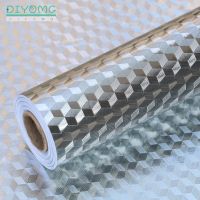 【cw】 Adhesive Stickers Anti fouling temperature Aluminum Foil gas stove Cabinet Contact Wallpaper