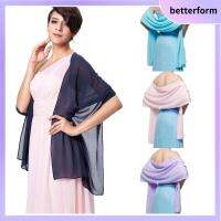 BETTERFORM สีทึบทึบ ผ้าพันคอชีฟอง ชีฟองผ้าชีฟอง ครีมกันแดดป้องกันแสงแดด Stole Le ที่มีคุณภาพสูง ผ้าคลุมไหล่ผ้าคลุมตัว การตกแต่งงานแต่งงาน