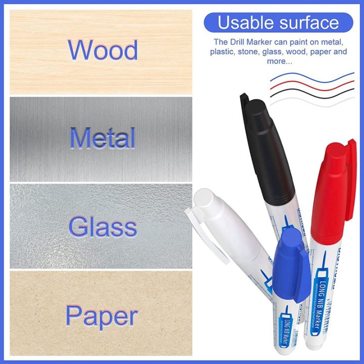 10pcs-deep-hole-marker-pen-multi-purpose-long-nib-deep-reach-marker-pen-carpentry-plastic-metal-glass-marking-tool