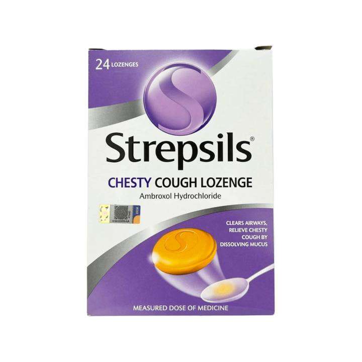 Strepsils Chesty Cough Lozenge Ambroxol Hydrochloride [24 Lozenges ...