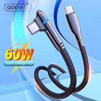 QOOVI 60W USB C เพื่อพิมพ์สายเคเบิลสำหรับ Macbook Pro iPad ชาร์จเร็วที่ชาร์จแบตเตอรี่โทรศัพท์ชาร์จเร็วสายดาต้า Samsung Xiaomi