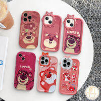 สตรอเบอร์รี่การ์ตูนหมี Lotso กรณี Realme C15 C30 C3 C12 C11 C31 C21 C20 C21Y C35 C33 C25 C25Y C25s 9i 9Pro + 9 7i 8 7 5S 8Pro 5i 6i 5 C17 C2 3D ๆน้อยๆมอนสเตอร์นิ่มสำหรับเลนส์ฝาครอบ