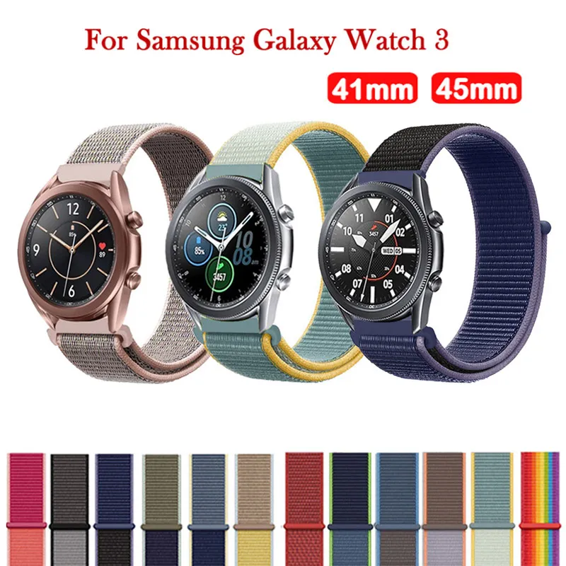 Bluesn 50 Colors Nylon Watch Band For Samsung Galaxy Watch 3 41mm 45mm Sport Breathable Bracelet For Samsung Galaxy Watch 3 Wrist Strap Lazada Ph