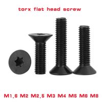 5/10/20/50PCS black torx countersunk Screw M1.6 M2 M2.5 M3 M4 M5 M6 M8 GB2673 Six-Lobe Torx Flat Countersunk head Bolts Screw Nut Drivers