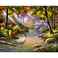 【CC】 Landscape Embroidery Handicraft Needlework Knitting Design Adults Room