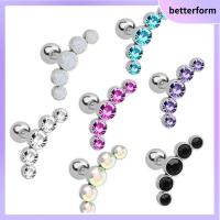 BETTERFORM 1Pcs แฟชั่น 16G สแตนเลสบาร์ เครื่องประดับร่างกาย เจาะหู กระดูกอ่อน Helix Tragus ต่างหูสตั๊ด