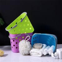 Creative Hollow Waterproof Storage Basket Household Bathroom Basket Multi-functional Plastic Portable Storage Box Organizer