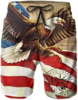 Mens Quick Dry Swim Trunks USA and Puerto Rico Flag Frog Surfing Beach Shorts Summer Swimwears with Mesh Lining