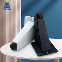 【LZ】▪∋  4 pcs perna de móveis ajustável liga de alumínio preto gabinete pernas chanfradas pés de apoio para o sofá-cama armário mobiliário hardware