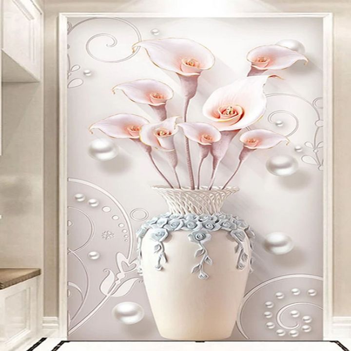 24-home-accessories-วอลล์เปเปอร์3d-สมัยใหม่บรรเทาดอกไม้แจกันผนังจิตรกรรมฝาผนังสไตล์ยุโรปทางเข้าห้องนั่งเล่นพื้นหลังกำแพงจิตรกรรมกระดาษ-de-parede