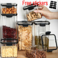 Square Food Sealed Cans Kitchen Storage Fresh-keeping Storage Cans Snacks Nuts Tea Grains Storage Box Fall resistant seal hot