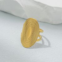 [COD] Different kind of European and simple geometric ellipse cold style design sense golden ins all-match titanium steel ring female wholesale