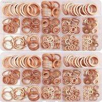 ✢◑ 100/150/200/250/300PCS Copper Washer Gasket Nut and Bolt Set Flat Ring Seal Assortment Kit with BoxM6/M8/M10/M12/M14/M16/M18/M20