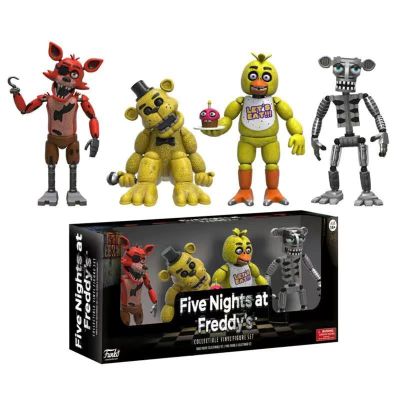 ZZOOI 4pcs/set Fnaf At Five Nights Security Breach Action Figures Bonnie Foxy Toys 5 Fazbear Bear Doll Model Kids Toys Birthday Gifts