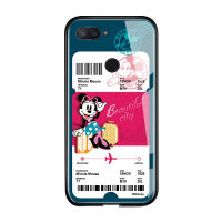 UCUC เคสโทรศัพท์เคสสำหรับ Xiaomi mi Xiaomi MI 8 Lite กรณีเคสมือถือ เคสโทรศัพท์ เคสหญิงสาวการ์ตูนสร้างสรรค์เที่ยวบินตั๋ว Minnie Mouse โดนัลด์เดซี่เป็ด Glossy กระจกเทมเปอร์ฝาหลังปลอก