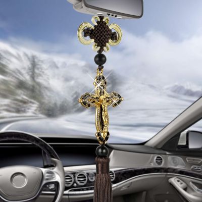 Caoshs✱ ₪ ℗ พระเยซู Figurine Cross จี้รถ Auto ตกแต่งแขวนรถยนต์ด้านหลังดูกระจกคริสเตียน Suspension อุปกรณ์ตกแต่ง
