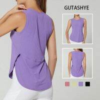 【HOT】► GUTA S-XL Shirt Gym Dry Shirts Back Top Womens Sleeveless