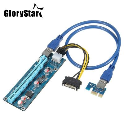 Pci-e Riser Pci E 1x ด่วนที่จะ16x สำหรับ3.0ไปยังเหมืองพลังงาน Riser Sata 6pin สายเคเบิลการ์ด Btc 60ยูเอสบีซม. Pci-e Bitcoin