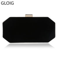 GLOIG velvet nd design evening bags black red blue purple mixed color day clutch bag with chain shoulder purse