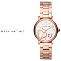 นาฬิกาข้อมือผู้หญิง MARC JACOBS Classic White Dial Rose Gold Tone Stainless Steel Bracelet Ladies Wa