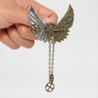 【CW】 Antiqued Steampunk Brooch Large Mechanical Scarf Lapel Pin for Men
