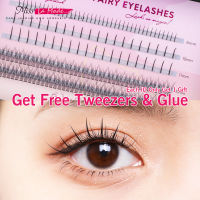 Misslamode ขนตามนุษย์ A/m ขนตาปลอมแบบ DIY ขนตาต่อแบบเดี่ยว Cluster Eyelashes Wispy Premade Lashes Mix สำหรับแต่งหน้า