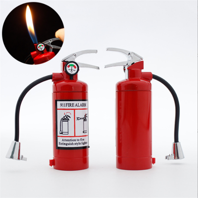 Survival kits Fire Extinguisher Torch Lighter Metal Flash Light Butane Gas Pipe Lighter Strange Shape Unusual  Lighter Survival kits