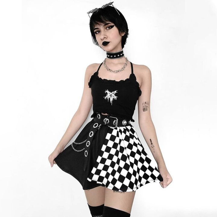 harajuku-skirt-dark-girl-contrast-plaid-stitching-high-waist-overskirt-in-summer-gothic-y2k-skirt