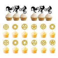 Bicycle Cake Topper Happy Birthday Cake Decor Cupcake Topper For Sports Theme Cake Topper Mans Or Boys Birthday Party Supplies