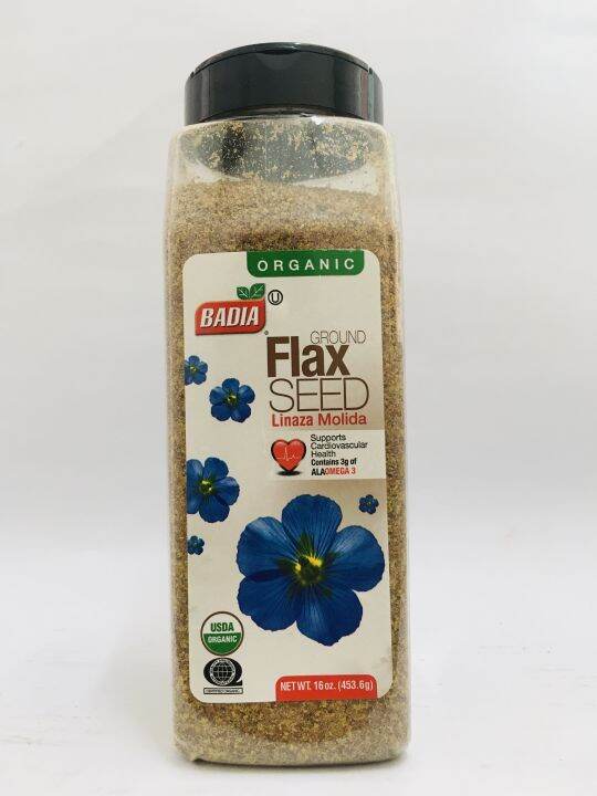 Badia Organic Ground Flax Seed Ala Omega 3 16 Oz (453.6g) Expiry date