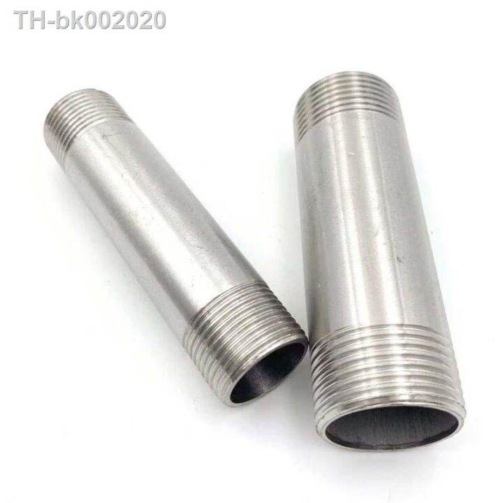 length-100-150-200-300mm-1-4-3-8-1-2-3-4-2-bsp-male-thread-long-nipple-304-stainless-steel-pipe-fitting-connector-adapter