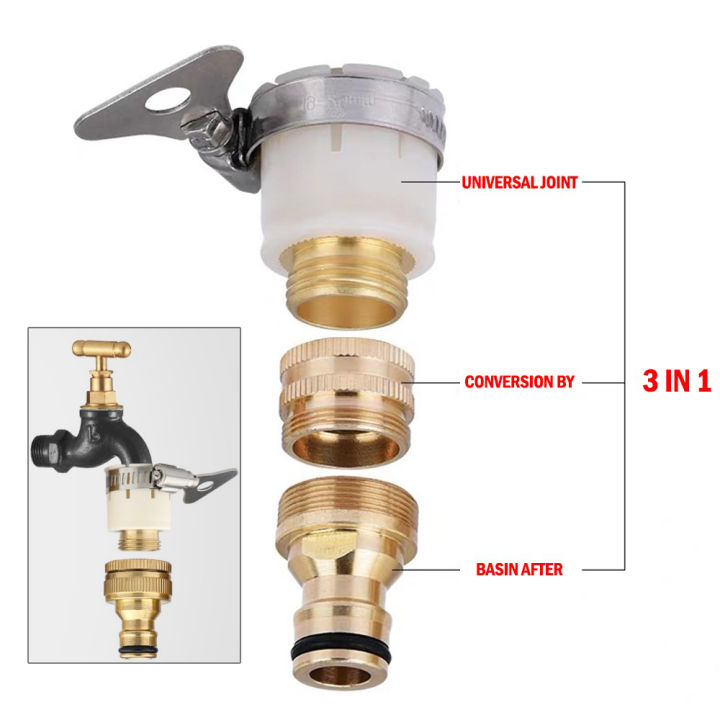 universal-15mm-23mm-kitchen-hose-adapter-ก๊อกน้ำโลหะ-quick-connector-mixer-ท่ออะแดปเตอร์ข้อต่อท่อสำหรับรดน้ำสวน-tutue-store