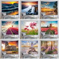 【CW】℡◄  Scenery Wall Hanging Landscape Tapestry Sea Beach  Blanket Decoration