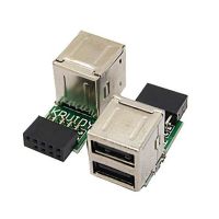 Internal Motherboard 9Pin To 2 Port USB 2.0 a Female Adapter Converter Motherboard PCB Board Card Extender